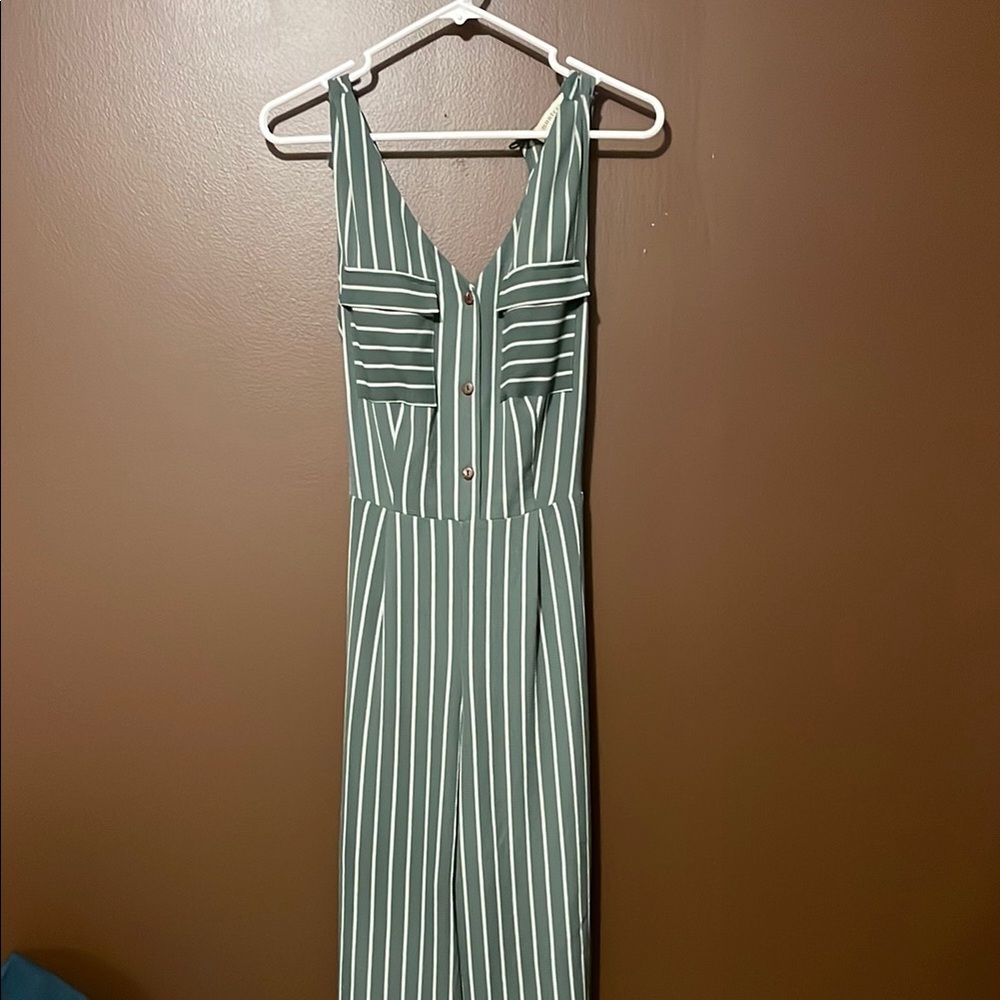 Striped Green Sleeveless Jumper